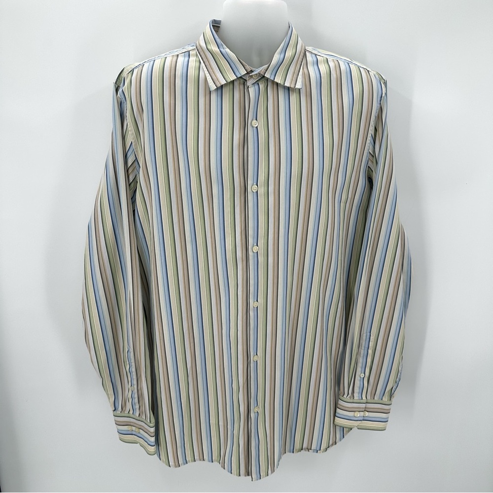 3/$15 Banana Republic Dress Shirt Mens XL Classic Fit Button Up Stripes 00s L/S